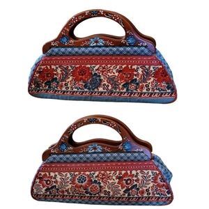 Isabella Fiore‎ Vintage Beaded and Hand Painted Wood Handle Handbag